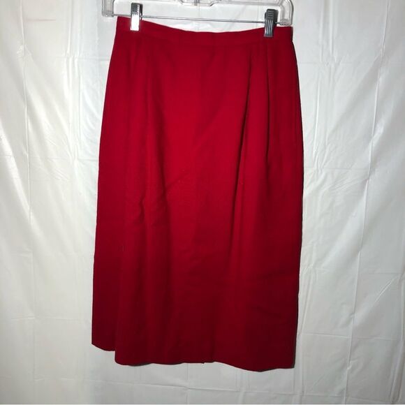 Red Wool Suit Set Size 8 - Picture 4 of 9